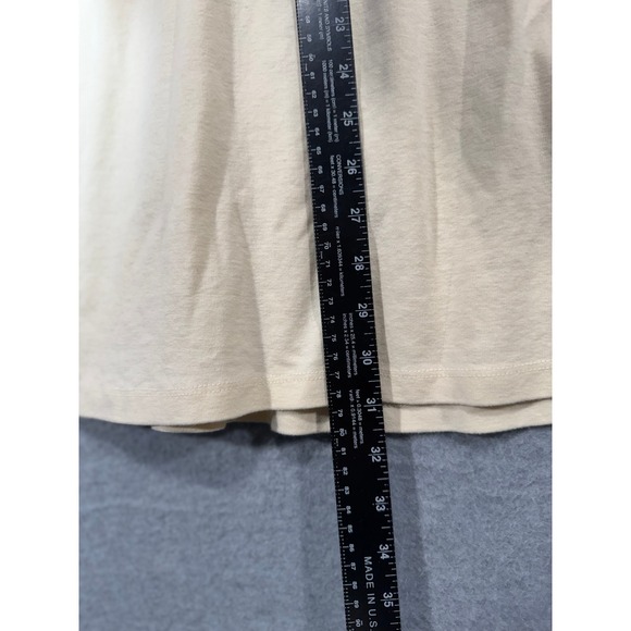 Serengeti Henley Shirt 3/4 Sleeve Pleated Casual Top Beige Women's 2X - Picture 9 of 10